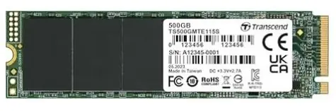 Transcend TS500GMTE115S 500GB / M.2 2280 / PCIe Gen3x4 / R: 3000 MBps / W: 1600 MBps / 2 MTBF / 5y