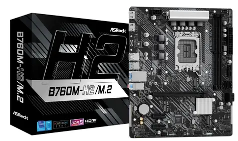 ASRock B760M-H2/M.2 / B760 / LGA 1700 / 2x DDR5 / PCIEx16 / 1x 2.5GLAN / mATX