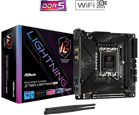 ASRock Z790I LIGHTNING WIFI / Z790 / LGA 1700 / 2x DDR5 / PCIEx16 / 1x 2.5GLAN / mITX