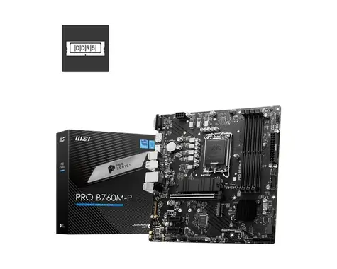 MSI PRO B760M-P / B760 / LGA 1700 / 4x DDR5 / PCIEx16 / 1x GLAN / mATX