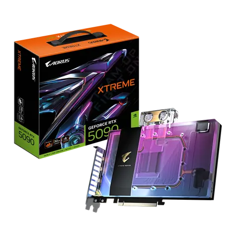 GIGABYTE AORUS GeForce RTX 5090 XTREME WATERFORCE WB 32GB / 2655MHz / 32GB GDDR7 / 512-bit / 1x HDMI + 3x DP / 1000W (16