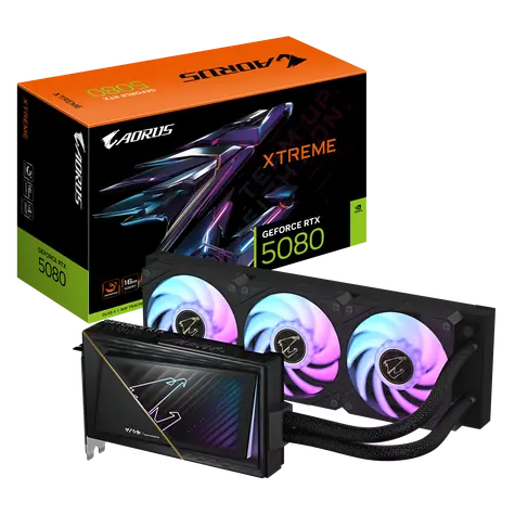GIGABYTE AORUS GeForce RTX 5080 XTREME WATERFORCE 16GB / 2805MHz / 16GB GDDR7 / 256-bit / 1x HDMI + 3x DP / 850W (16)