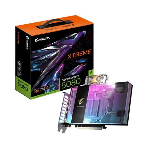 GIGABYTE AORUS GeForce RTX 5080 XTREME WATERFORCE WB 16GB / 2805MHz / 16GB GDDR7 / 256-bit / 1x HDMI + 3x DP / 850W (16)