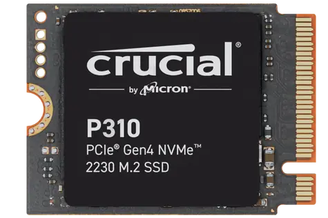 Crucial P310 2TB / M.2 2230 / PCIe Gen4 / R: 7000 MBps / W: 6100 MBps / MTBF: 1.5 mh