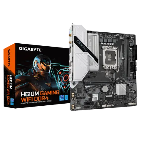 GIGABYTE H610M GAMING WIFI / H610M / LGA 1700 / 2x DDR4 / 4x SATA III / 6x USB / 1x PCIE x16 / 1x GLAN / 1x M.2 / mATX