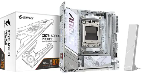 GIGABYTE X870I AORUS PRO ICE / AMD X870 / DDR5 / SATA III RAID / USB / 2.5GLAN / M.2 / sc.AM5 / mITX