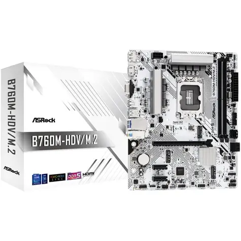 ASRock B760M-HDV/M.2 / B760M / LGA 1700 / 2x DDR5 / 2x PCIex16 / 2.5GLAN / mATX
