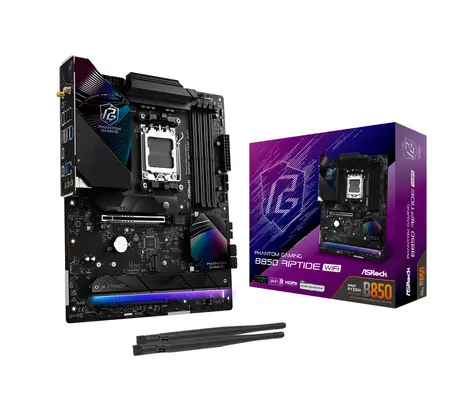 ASRock B850 Riptide WiFi / AMD B850 / DDR5 / SATA III / USB 3.2 / 2.5GLAN / Wi-Fi 7 / sc.AM5 / ATX