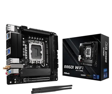 ASRock B860I WiFi / B860 / LGA 1851 / 2x DDR5 / PCIEx 16 / 2.5GLAN / Wi-Fi / mini-ITX