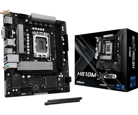 ASRock H810M-X WiFi / H810 / LGA 1851 / 2x DDR5 / PCIEx 16 / 2.5GLAN / Wi-Fi / mATX