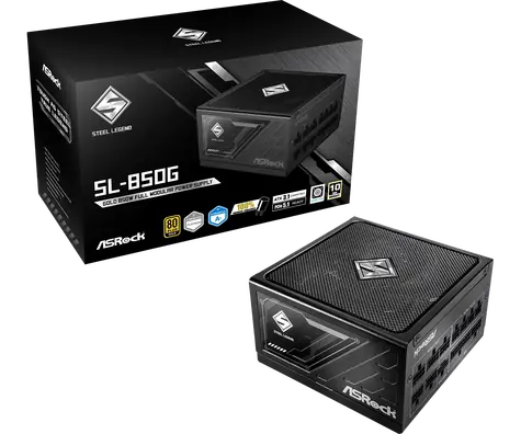 ASRock Steel Legend SL-850G / ATX / 850W / 80 Plus Gold / 135 mm / Modulární