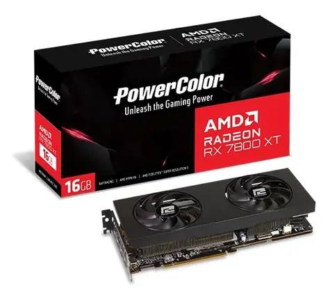 PowerColor Radeon RX 7800 XT 16GB / 2430MHz / 16GB GDDR6 / 256-bit / 1x HDMI + 3x DP / 750W (8+8