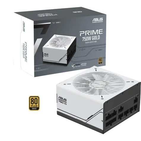 ASUS Prime AP-750G bílá / ATX / 750W / 80 Plus Gold / 120 mm / modulární
