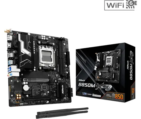 ASRock B850M-X Wifi R2.0 / AMD B850 / DDR5 / SATA III / USB 3.2 / 2.5GLAN / Wi-Fi 6E / sc.AM5 / mATX