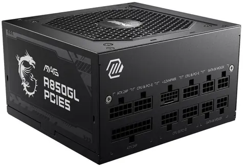 MSI MAG A850GL PCIE5 II černá / 850W / 120mm / ATX3.0 / aktivní PFC / 80PLUS Gold 