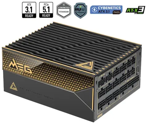 MSI MEG Ai1600T PCIE5 / ATX / 1600W / 80PLUS Titanium / Aktivní PFC / PCIe 5.0 / 135 mm