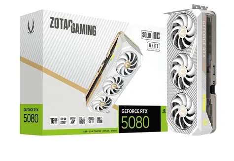 ZOTAC GAMING RTX 5080 Solid OC White 16GB / 2640MHz / 16GB GDDR7 / 256-bit / 1x HDMI + 3x DP / 850W (16)