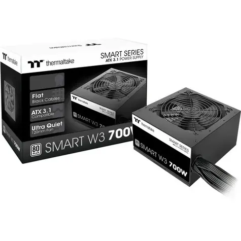 Thermaltake Smart W3 700W / 700W / aktivní PFC / ATX 12V 3.1 / 120mm ventilátor / 80PLUS White