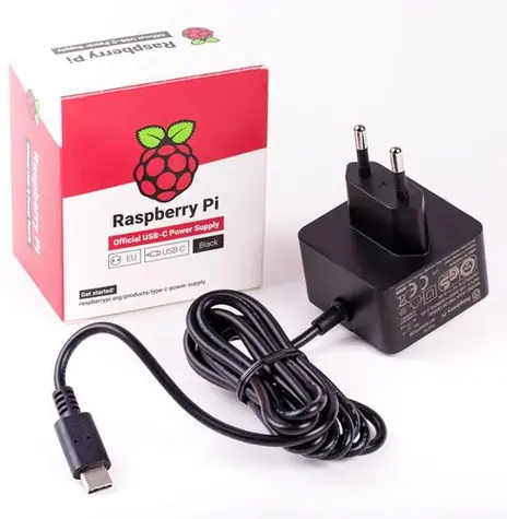 Raspberry Pi napájecí zdroj USB-C 5.1V 3A pro Raspberry Pi 4B EU černá