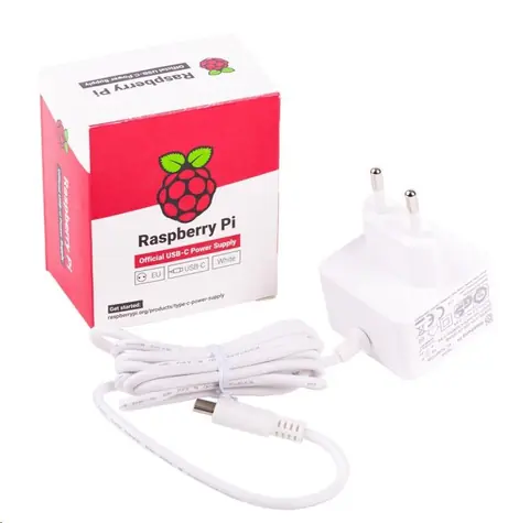 Raspberry Pi napájecí zdroj USB-C 5.1V 3A pro Raspberry Pi 4B EU bílá