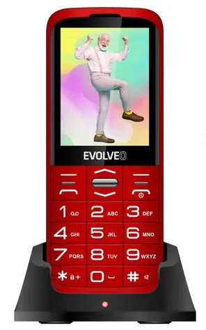 EVOLVEO EasyPhone XO + nabíjecí stojánek červená / 2.8