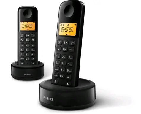 Philips D1602D/53 černá / Bezdrátový telefon / 1.6