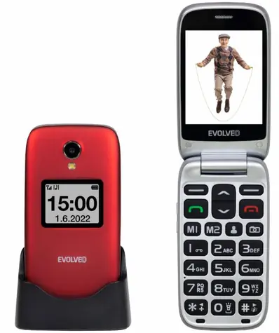 EVOLVEO EasyPhone FS + stojánek červená / 2.8
