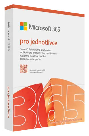 Microsoft 365 pro jednotlivce CZ / PC & Mac / 64 bit / Bez média / Krabicová licence