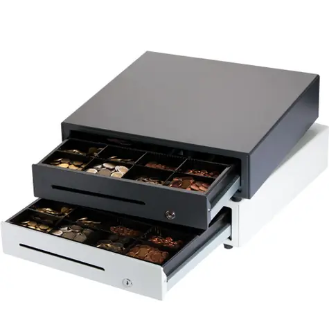 METAPACE K-1 pokladní zásuvka lesklá bílá / RJ12 / 12-24V / pro tiskárny účtenek