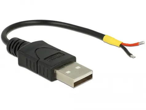 Delock Kabel USB 2.0 Typ-A samec > 2 x dráty bez konektoru 10 cm Raspberry Pi