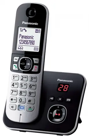Panasonic KX-TG6821FXB černo-stříbrná / DECT bezdrátový telefon s 1.8