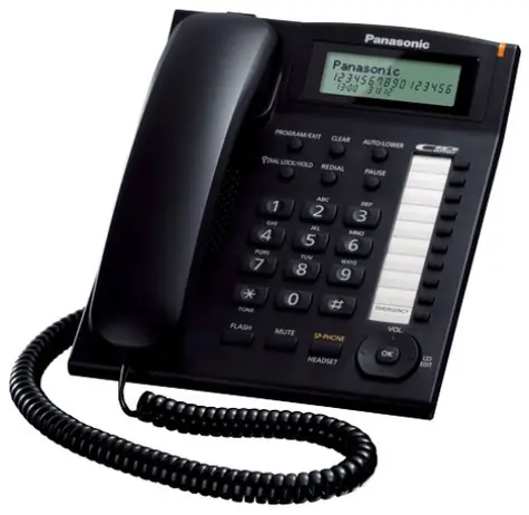 Panasonic KX-TS880FXB černá / jednolinkový telefon / displej / CLIP