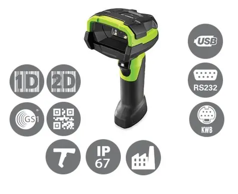 ZEBRA DS3608-HP / 2D snímač čárových kódů / Multi-IF / černá