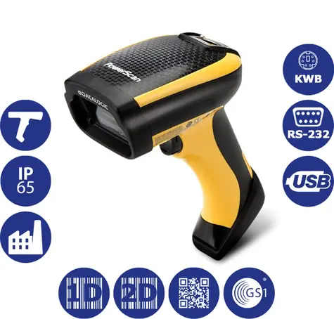 Datalogic PowerScan PD9530-HPE HD LR SR WA / snímač 2D čárových kódů / RS-232 / KBW / USB / žluto-černá