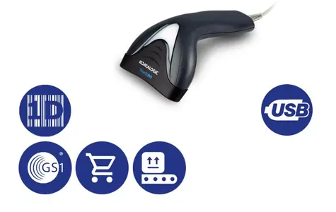 DATALOGIC Touch 90 Light (TD1120-BK-90) šedá / snímač 1D čárových kódů / USB / stojánek / bez USB kabelu