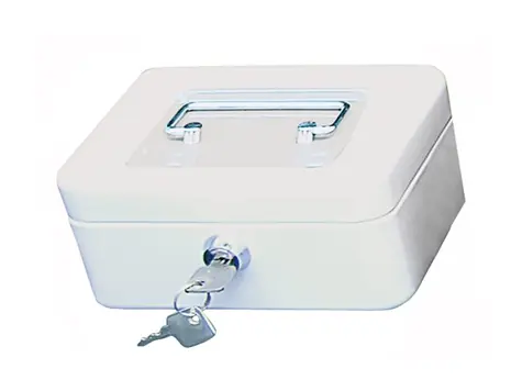 WEDO 152 Přenosná pokladna bílá / 4 přihrádky / 1 spona / uzamykatelná