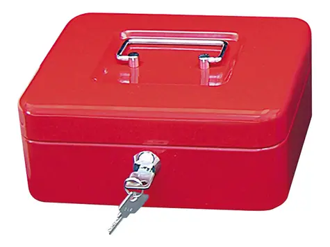 WEDO 200 Přenosná pokladna červená / 5 přihrádek / 1 spona / uzamykatelná