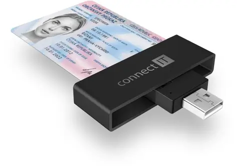 CONNECT IT USB čtečka eObčanek a čipových karet černá