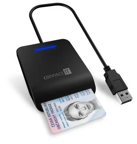 CONNECT IT Čtečka eObčanek a čipových karet černá / USB 