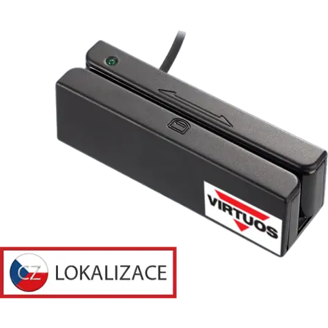VIRTUOS MSR-100A černá / Čtečka magnetických karet / emulace (KBW) / RS-232 / USB
