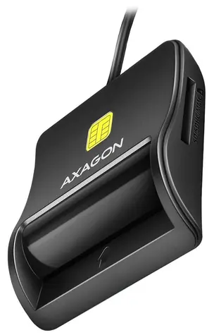 AXAGON CRE-SM3SD, USB-A FlatReader 4-slot čtečka Smart card (eObčanka) + SD/microSD/SIM, kabel 1.3 m